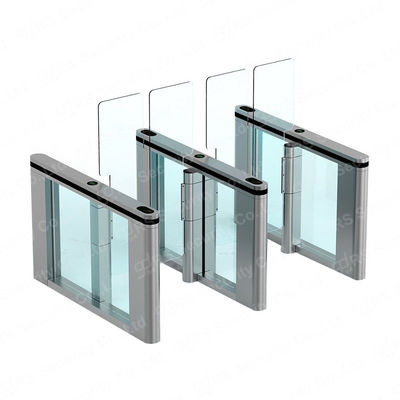 Qr Code Scanner Glass Doors Swing Barrier Gate Anti Rust Office Speed Turnstile Gates